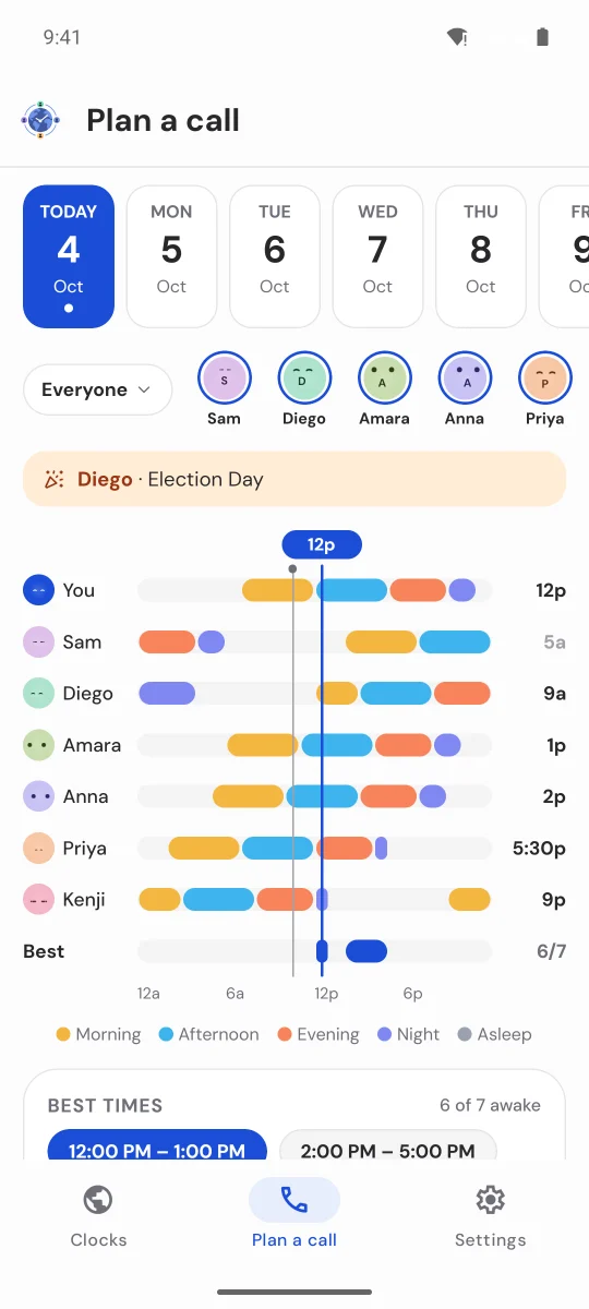 Planning a call